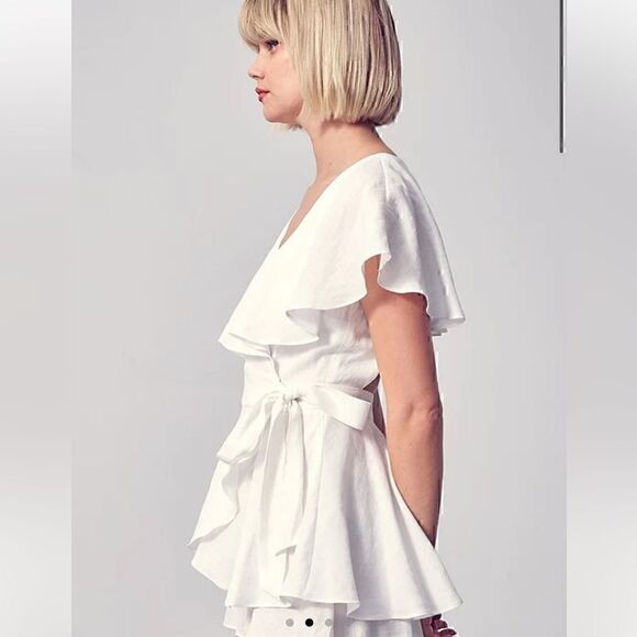 NWT -DO + BE - White Wrap Romper Open Back Size S - Picture 14 of 15
